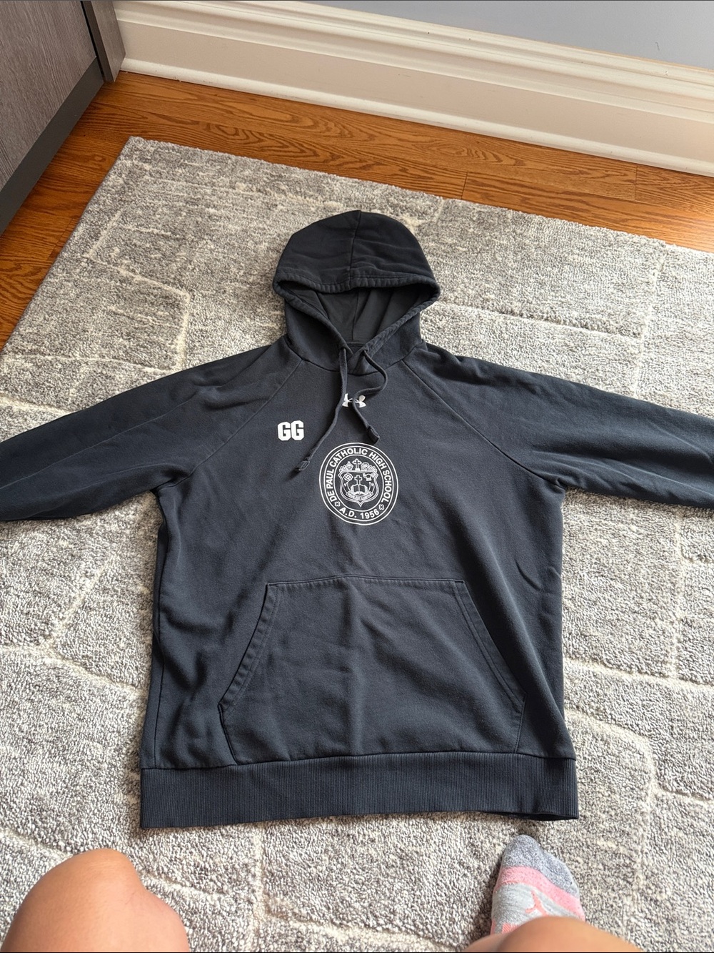 Black Graphic Pullover Hoodie - Men